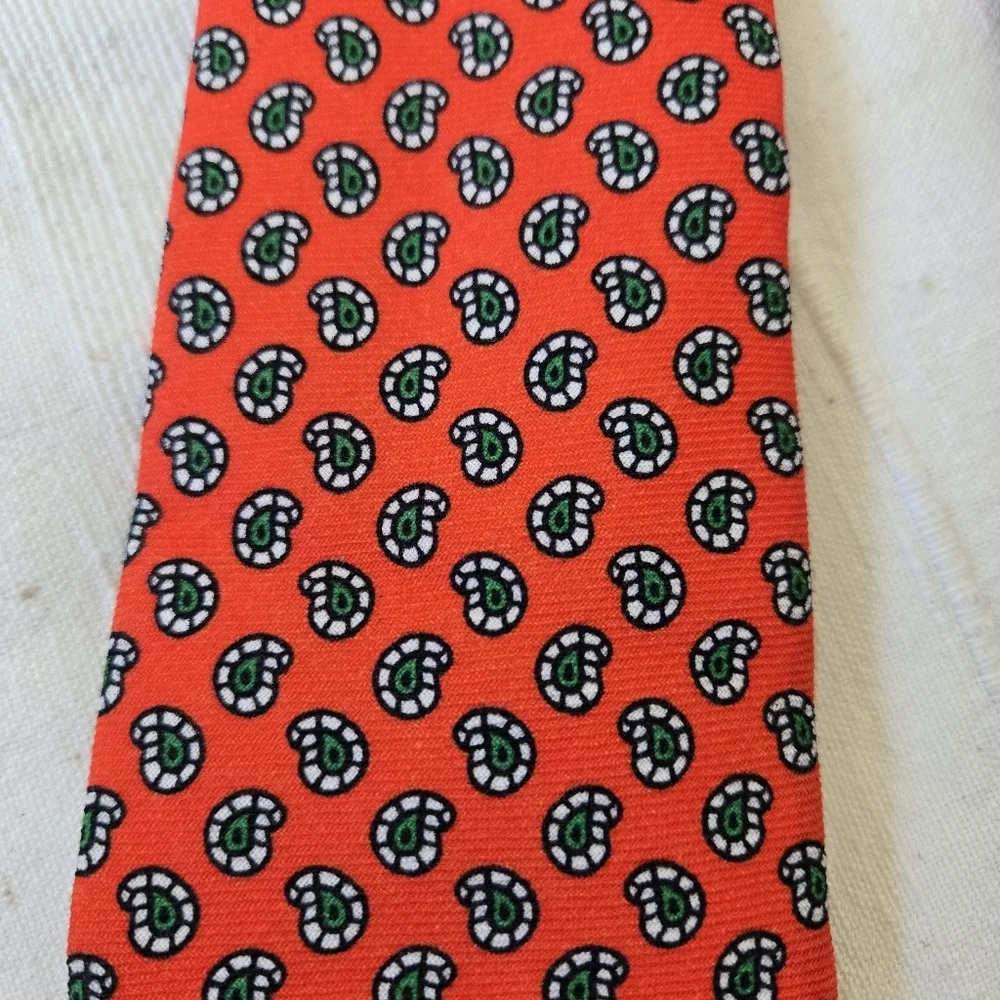 Polo by Ralph‎ Lauren Paisley 100% Silk Tie Hand Made in Italy